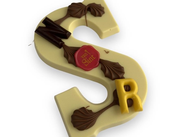 Luxe chocoladeletter wit 225gr